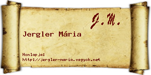 Jergler Mária névjegykártya